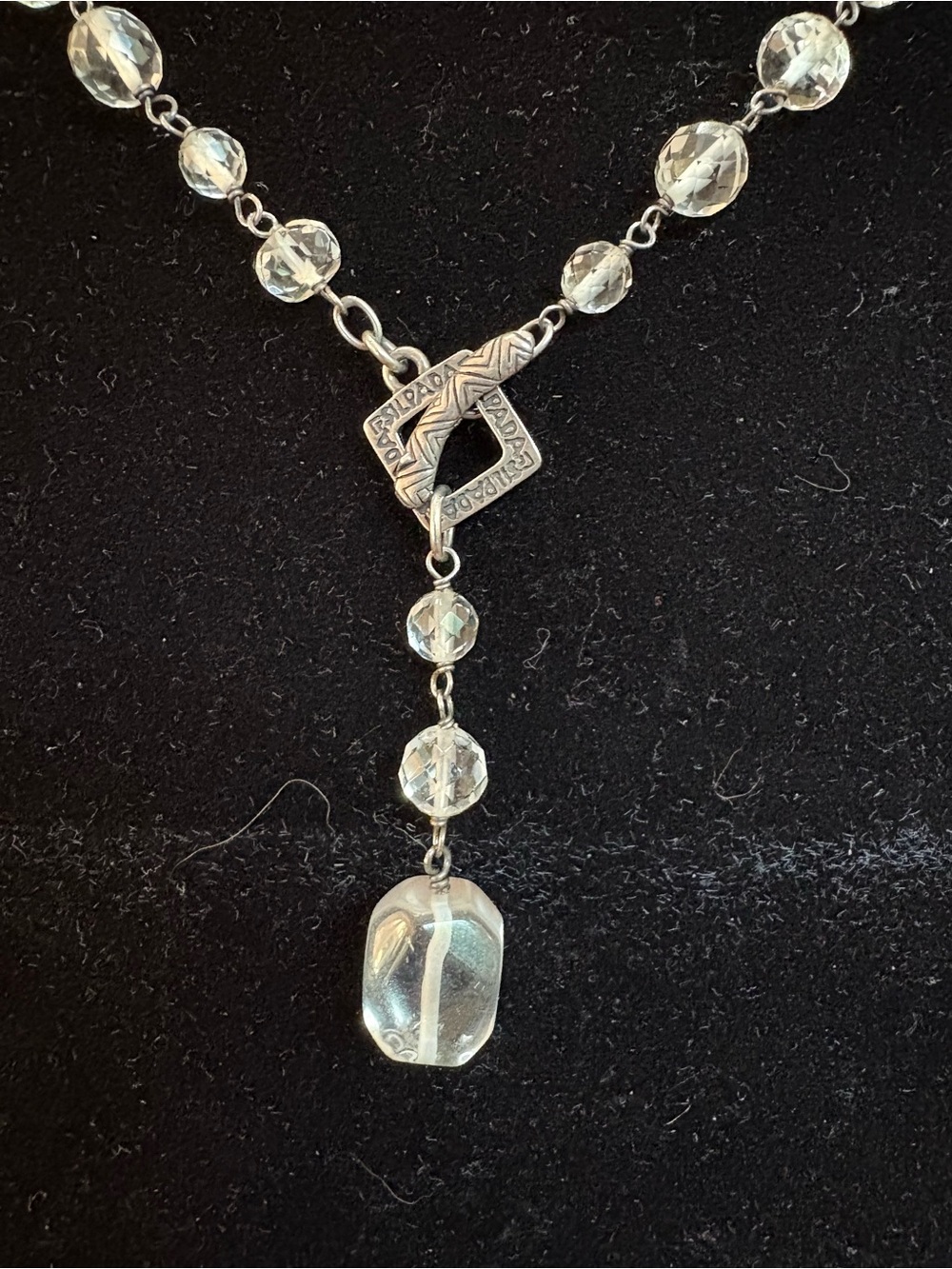 Silpada Crystal and Bead Y-Necklace - Clear and Silver - Picture 2 of 6